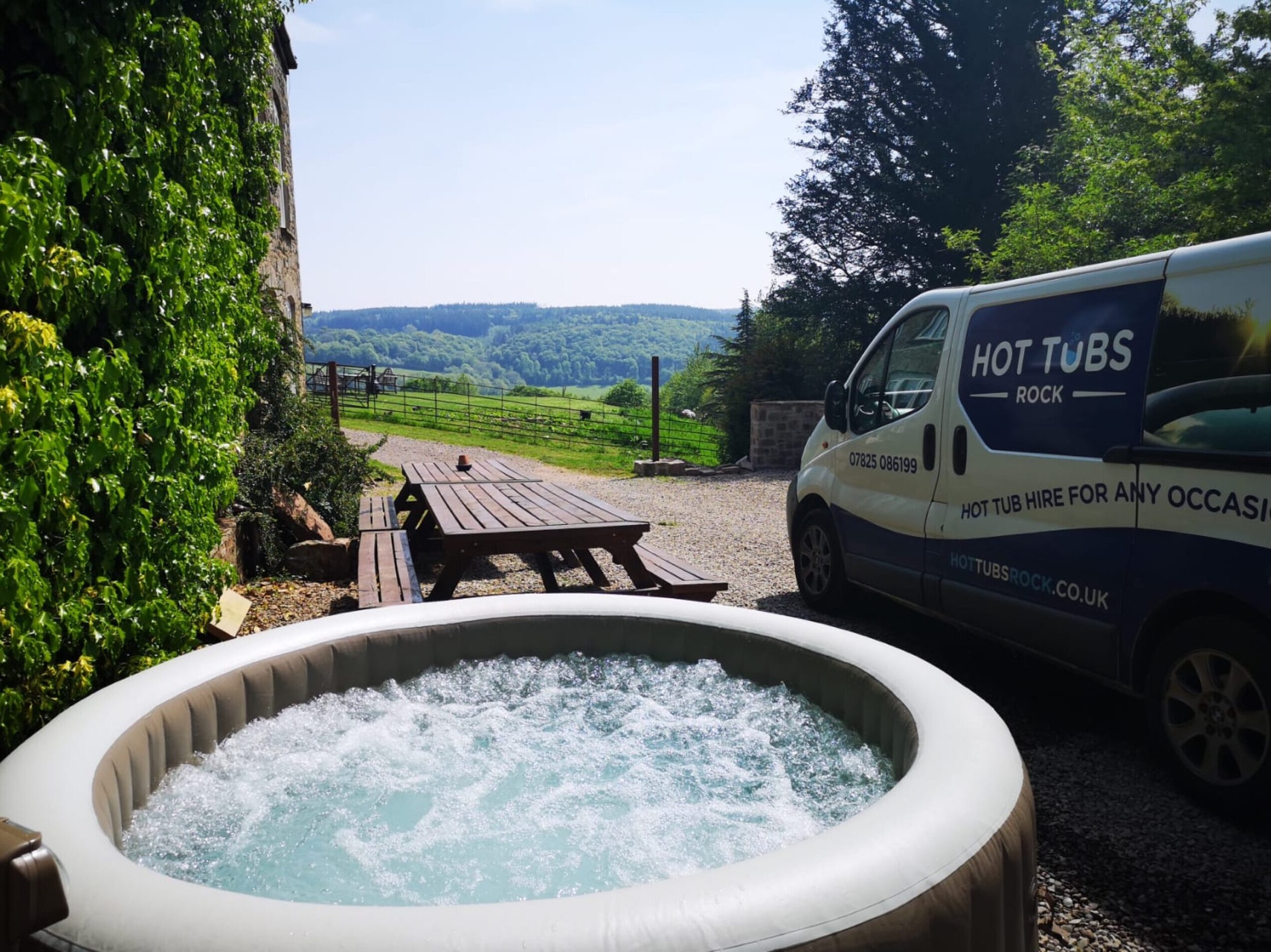 Inflatable hot tub and Hot Tubs Rock van hire a hot tub